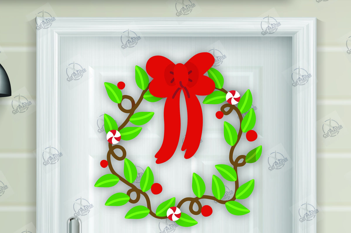 Intra απο ξύλο plywood 3mm-4mm πάχος - Χριστουγεννιάτικο στεφάνι Laser Cut  Δίασταση 15x15 cm INTRAFABR-111494586