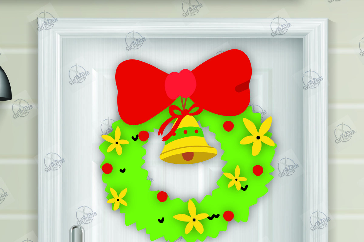 Intra απο ξύλο plywood 3mm-4mm πάχος - Χριστουγεννιάτικο στεφάνι Laser Cut  Δίασταση 15x15 cm INTRAFABR-111494676