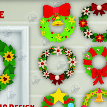 Intra απο ξύλο plywood 3mm-4mm πάχος - Πακέτο  με χριστουγεννιάτικο στεφάνι Δίασταση 15x15 cm INTRAFABR-111494876 - Image 1