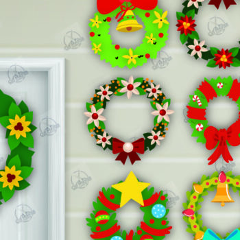 Intra απο ξύλο plywood 3mm-4mm πάχος - Πακέτο  με χριστουγεννιάτικο στεφάνι Δίασταση 15x15 cm INTRAFABR-111494876 - Image 2