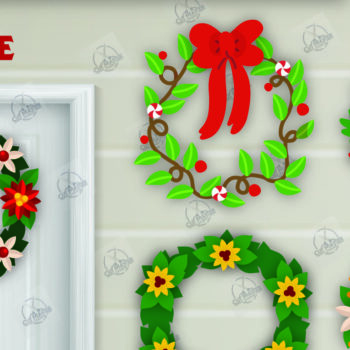 Intra απο ξύλο plywood 3mm-4mm πάχος - Πακέτο  με χριστουγεννιάτικο στεφάνι Δίασταση 15x15 cm INTRAFABR-111494661 - Image 1