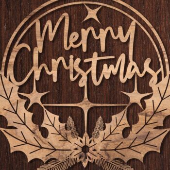 Intra απο ξύλο plywood 3mm-4mm πάχος - Χριστουγεννιάτικο στεφάνι Laser Cut  Δίασταση 30x20 cm INTRAFABR-41737963 - Image 2