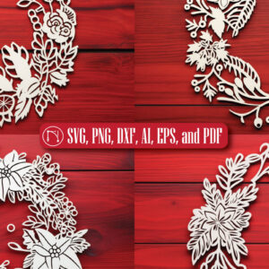 Intra απο ξύλο plywood 3mm-4mm πάχος - Χριστουγεννιάτικο στεφάνι στολίδι  Πακέτο Δίασταση 4x4 cm INTRAFABR-82604182