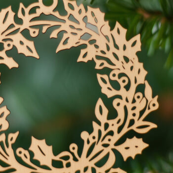 Intra απο ξύλο plywood 3mm-4mm πάχος - Χριστουγεννιάτικο στεφάνι στολίδι   Cut Δίασταση 4x4 cm INTRAFABR-109495860 - Image 1