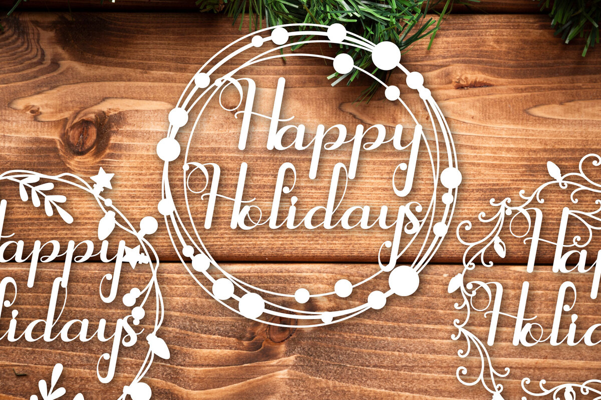 Intra απο ξύλο plywood 3mm-4mm πάχος - Χριστουγεννιάτικο στεφάνι, χάρτινο κομμένο πλαίσιο Δίασταση 15x15 cm INTRAFABR-119955392