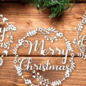 Intra απο ξύλο plywood 3mm-4mm πάχος - Χριστουγεννιάτικο στεφάνι, χάρτινο κομμένο πλαίσιο Δίασταση 15x15 cm INTRAFABR-119955266