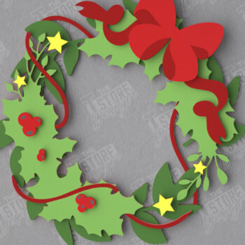 Intra απο ξύλο plywood 3mm-4mm πάχος - Χριστουγεννιάτικο στεφάνι | Διακόσμηση βεράντας | Αργία Δίασταση 15x15 cm INTRAFABR-109025621 - Image 1