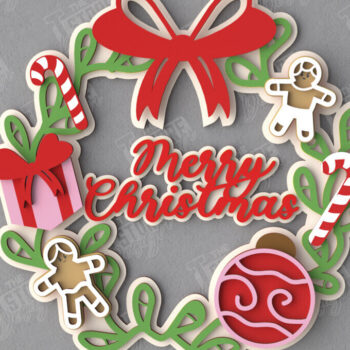 Intra απο ξύλο plywood 3mm-4mm πάχος - Χριστουγεννιάτικο στεφάνι | Διακόσμηση βεράντας | Αργία Δίασταση 15x15 cm INTRAFABR-109025630 - Image 1