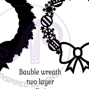 Intra απο ξύλο plywood 3mm-4mm πάχος - Χριστουγεννιάτικο στεφάνι δύο επιπέδων τέχνης τοίχου Δίασταση 40x50 cm INTRAFABR-82588470 - Image 3