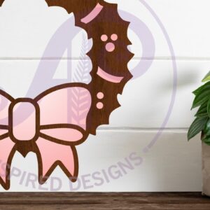 Intra απο ξύλο plywood 3mm-4mm πάχος - Χριστουγεννιάτικο στεφάνι τοίχου,   Δίασταση 40x50 cm INTRAFABR-109574202