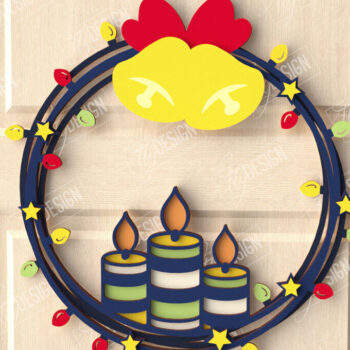 Intra απο ξύλο plywood 3mm-4mm πάχος - Χριστουγεννιάτικο στεφάνι|Διακόσμηση βεράντας|Στεφάνι πόρτας Δίασταση 15x15 cm INTRAFABR-111360674 - Image 1