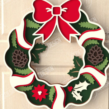 Intra απο ξύλο plywood 3mm-4mm πάχος - Χριστουγεννιάτικο στεφάνι|Διακόσμηση βεράντας|Στεφάνι πόρτας Δίασταση 15x15 cm INTRAFABR-111360677 - Image 1