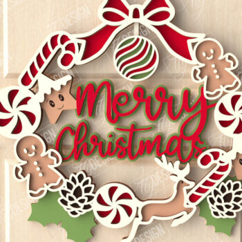 Intra απο ξύλο plywood 3mm-4mm πάχος - Χριστουγεννιάτικο στεφάνι|Διακόσμηση βεράντας|Στεφάνι πόρτας Δίασταση 15x15 cm INTRAFABR-111360682 - Image 1