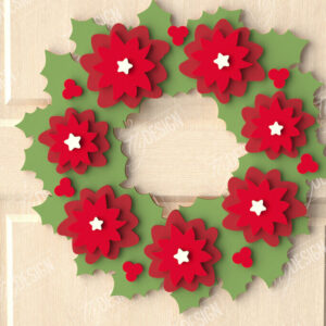 Intra απο ξύλο plywood 3mm-4mm πάχος - Χριστουγεννιάτικο στεφάνι|Διακόσμηση βεράντας|Στεφάνι πόρτας Δίασταση 15x15 cm INTRAFABR-111360699