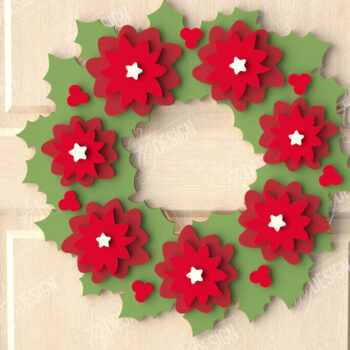 Intra απο ξύλο plywood 3mm-4mm πάχος - Χριστουγεννιάτικο στεφάνι|Διακόσμηση βεράντας|Στεφάνι πόρτας Δίασταση 15x15 cm INTRAFABR-111360699 - Image 1