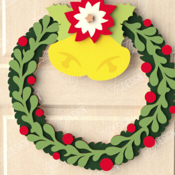 Intra απο ξύλο plywood 3mm-4mm πάχος - Χριστουγεννιάτικο στεφάνι|Διακόσμηση βεράντας|Στεφάνι πόρτας Δίασταση 15x15 cm INTRAFABR-111360701 - Image 1