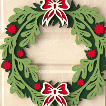 Intra απο ξύλο plywood 3mm-4mm πάχος - Χριστουγεννιάτικο στεφάνι|Διακόσμηση βεράντας|Στεφάνι πόρτας Δίασταση 15x15 cm INTRAFABR-111360622 - Image 1