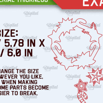 Intra απο ξύλο plywood 3mm-4mm πάχος - Χριστουγεννιάτικα στεφάνια κομμένα με λέιζερ Δίασταση 15x15 cm INTRAFABR-105130343 - Image 2