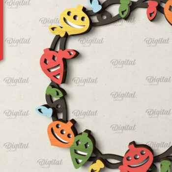 Intra απο ξύλο plywood 3mm-4mm πάχος - Χριστουγεννιάτικα στεφάνια κομμένα με λέιζερ Δίασταση 15x15 cm INTRAFABR-105130343 - Image 4