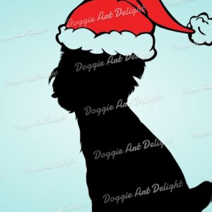 Intra απο ξύλο plywood 3mm-4mm πάχος - Χριστουγεννιάτικο σκυλί Yorkie στο Santa Hat  Δίασταση 15x15 cm INTRAFABR-83145353