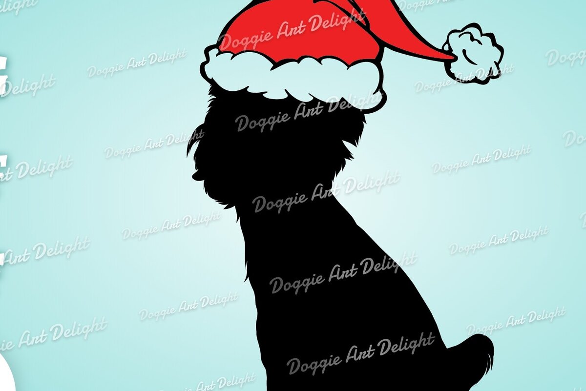 Intra απο ξύλο plywood 3mm-4mm πάχος - Χριστουγεννιάτικο σκυλί Yorkie στο Santa Hat  Δίασταση 15x15 cm INTRAFABR-83145353