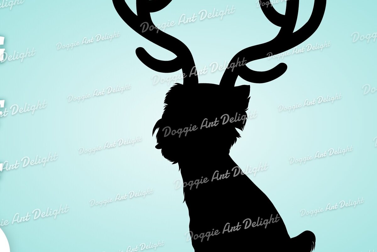 Intra απο ξύλο plywood 3mm-4mm πάχος - Christmas Yorkie Dog Reindeer  Png Δίασταση 15x15 cm INTRAFABR-82919871
