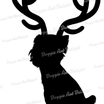 Intra απο ξύλο plywood 3mm-4mm πάχος - Christmas Yorkie Dog Reindeer  Png Δίασταση 15x15 cm INTRAFABR-82919871 - Image 2