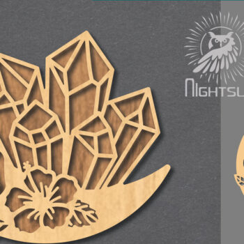 Intra απο ξύλο plywood 3mm-4mm πάχος - Διακόσμηση Chrystal Moon Cut Laser 1 Δίασταση 20x20 cm INTRAFABR-122555735 - Image 1