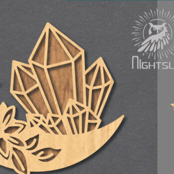 Intra απο ξύλο plywood 3mm-4mm πάχος - Διακόσμηση Chrystal Moon Cut Laser 2 Δίασταση 20x20 cm INTRAFABR-122555813 - Image 1