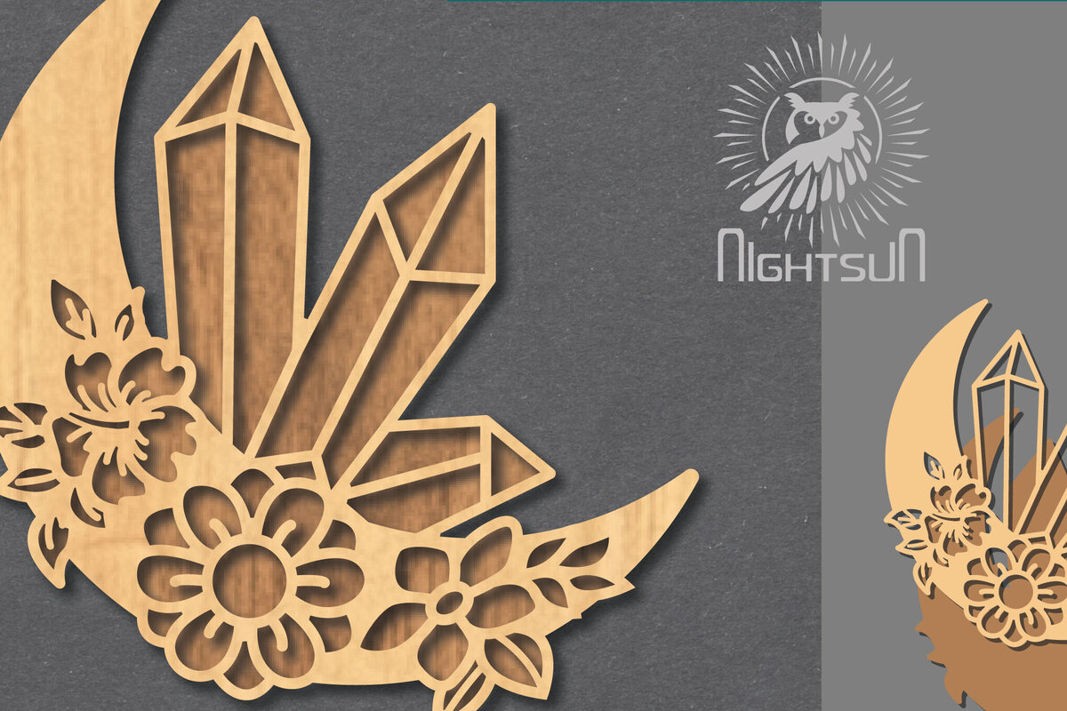 Intra απο ξύλο plywood 3mm-4mm πάχος - Διακόσμηση Chrystal Moon Cut Laser 3 Δίασταση 20x20 cm INTRAFABR-122555857