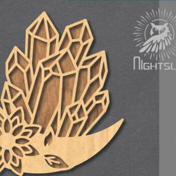 Intra απο ξύλο plywood 3mm-4mm πάχος - Διακόσμηση Chrystal Moon Cut Laser 4 Δίασταση 20x20 cm INTRAFABR-122555908 - Image 1