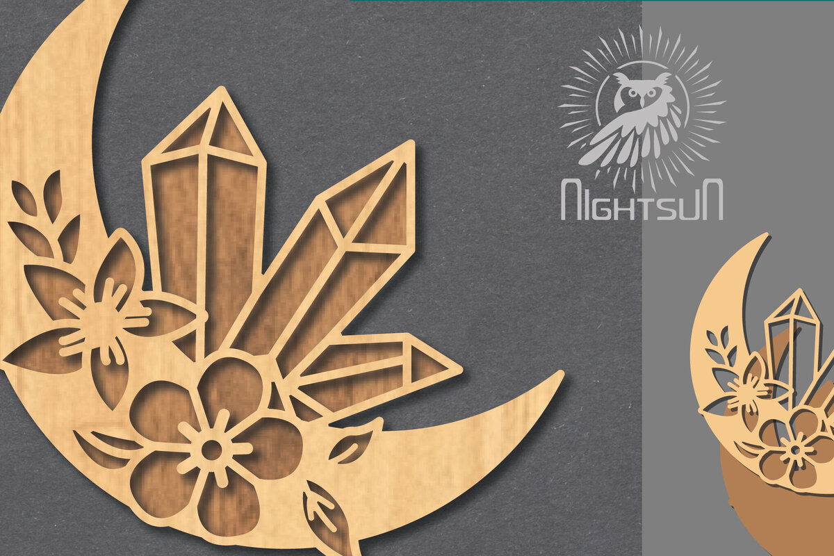 Intra απο ξύλο plywood 3mm-4mm πάχος - Διακόσμηση Chrystal Moon Cut Laser 6 Δίασταση 20x20 cm INTRAFABR-122556017