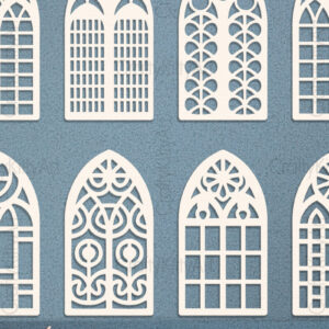 Intra απο ξύλο plywood 3mm-4mm πάχος - Πακέτο  γοτθικού παραθύρου Church Arch Δίασταση 30x20 cm INTRAFABR-121268491