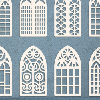 Intra απο ξύλο plywood 3mm-4mm πάχος - Πακέτο  γοτθικού παραθύρου Church Arch Δίασταση 30x20 cm INTRAFABR-121268491 - Image 1