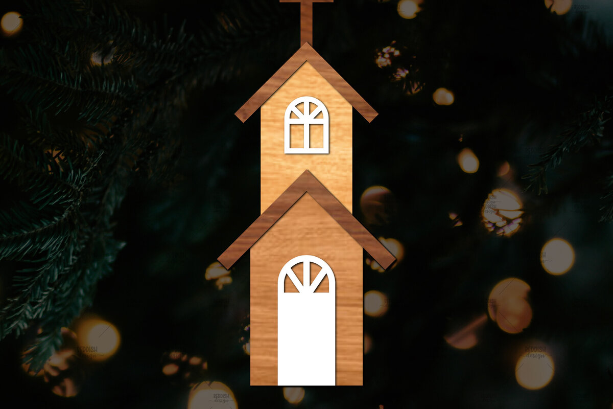 Intra απο ξύλο plywood 3mm-4mm πάχος - Πρότυπο κοπής με λέιζερ εκκλησίας, εκκλησία Woodcu Δίασταση 15x15 cm INTRAFABR-111225981