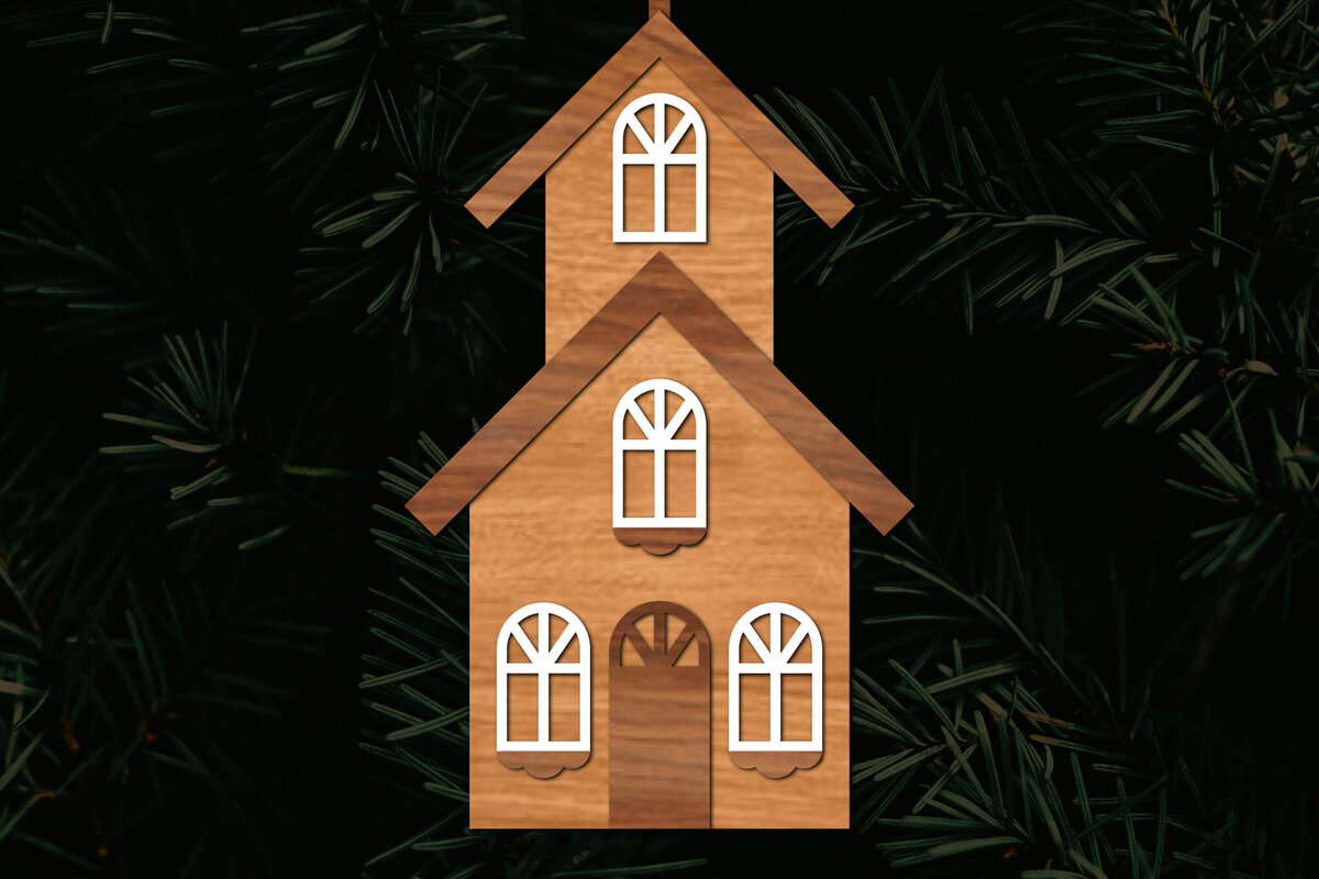 Intra απο ξύλο plywood 3mm-4mm πάχος - Πρότυπο κοπής με λέιζερ εκκλησίας, εκκλησία Woodcu Δίασταση 15x15 cm INTRAFABR-111226078