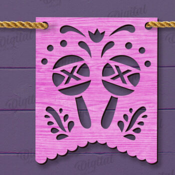 Intra απο ξύλο plywood 3mm-4mm πάχος - Cinco De Mayo Banner Laser Cut Δίασταση 30x20 cm INTRAFABR-118735271 - Image 1