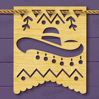 Intra απο ξύλο plywood 3mm-4mm πάχος - Cinco De Mayo Banner Laser Cut Δίασταση 30x20 cm INTRAFABR-118735102 - Image 1