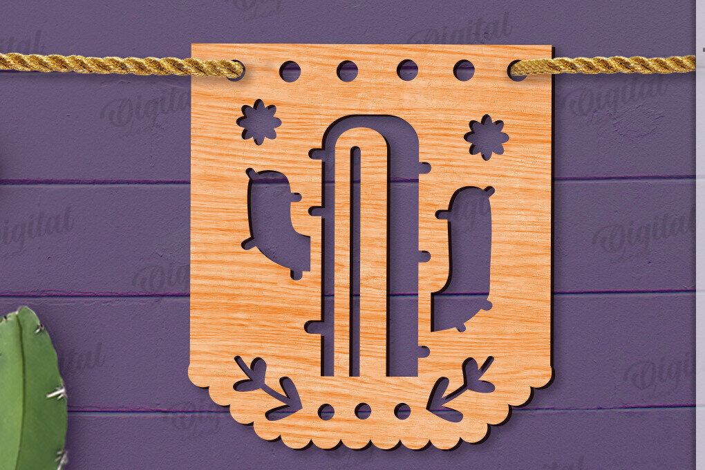 Intra απο ξύλο plywood 3mm-4mm πάχος - Cinco De Mayo Banner Laser Cut Δίασταση 30x20 cm INTRAFABR-118735192