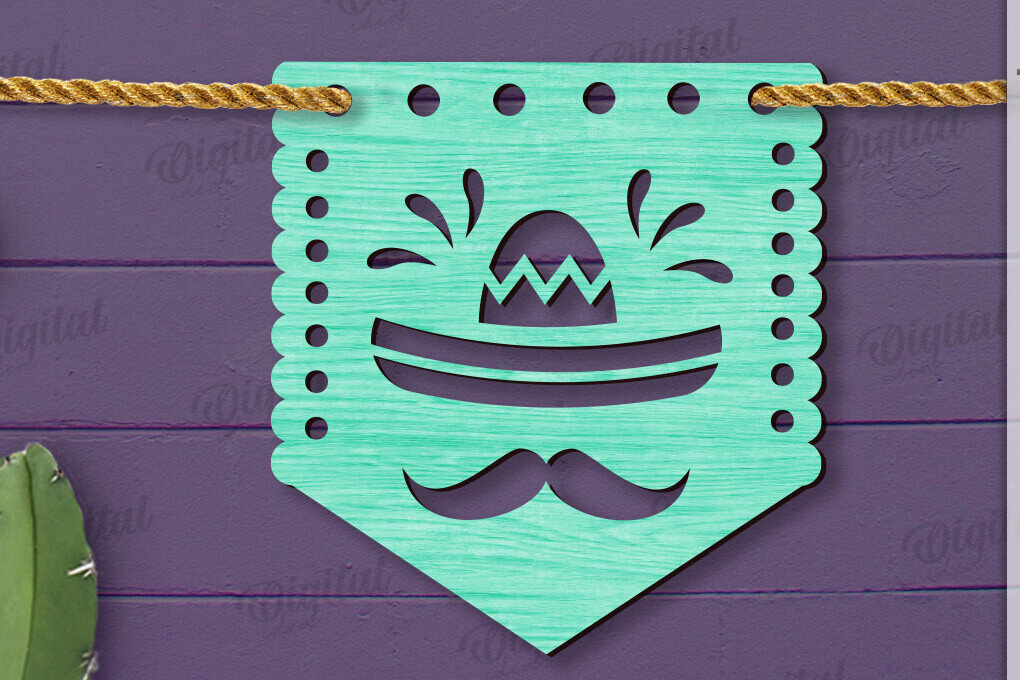 Intra απο ξύλο plywood 3mm-4mm πάχος - Cinco De Mayo Banner Laser Cut Δίασταση 30x20 cm INTRAFABR-118735256