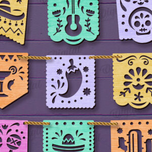 Intra απο ξύλο plywood 3mm-4mm πάχος - Πακέτο κοπής Laser Banners Cinco De Mayo Δίασταση 30x20 cm INTRAFABR-118835150