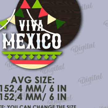 Intra απο ξύλο plywood 3mm-4mm πάχος - Cinco De Mayo Στρογγυλή πινακίδα κοπής με λέιζερ Δίασταση 30x20 cm INTRAFABR-119673532 - Image 2