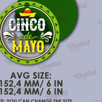 Intra απο ξύλο plywood 3mm-4mm πάχος - Cinco De Mayo Στρογγυλή πινακίδα κοπής με λέιζερ Δίασταση 30x20 cm INTRAFABR-119673621 - Image 2