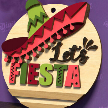 Intra απο ξύλο plywood 3mm-4mm πάχος - Cinco De Mayo Round Signs Bundle Laser Δίασταση 30x20 cm INTRAFABR-119721376 - Image 3