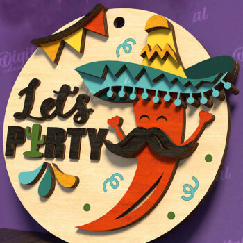 Intra απο ξύλο plywood 3mm-4mm πάχος - Cinco De Mayo Round Signs Bundle Laser Δίασταση 30x20 cm INTRAFABR-119721376 - Image 5