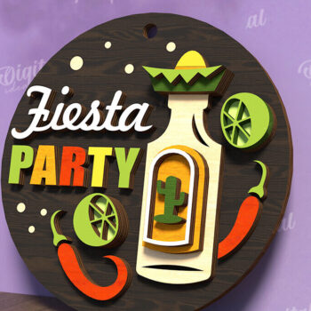 Intra απο ξύλο plywood 3mm-4mm πάχος - Cinco De Mayo Round Signs Bundle Laser Δίασταση 30x20 cm INTRAFABR-119721376 - Image 6