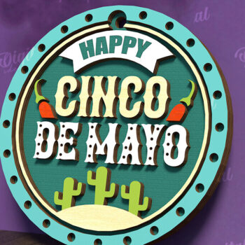 Intra απο ξύλο plywood 3mm-4mm πάχος - Cinco De Mayo Round Signs Bundle Laser Δίασταση 30x20 cm INTRAFABR-119721376 - Image 10