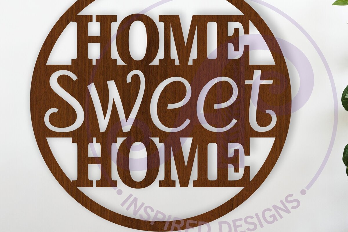 Intra απο ξύλο plywood 3mm-4mm πάχος - Κύκλος Σπίτι Γλυκό Σπίτι Τέχνης τοίχου Δίασταση 40x50 cm INTRAFABR-116958968