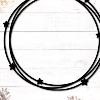 Intra απο ξύλο plywood 3mm-4mm πάχος - Κύκλος Μονόγραμμα Πλαίσιο  με αστέρια Δίασταση 20x25 cm INTRAFABR-117734353 - Image 1