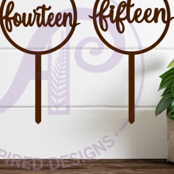 Intra απο ξύλο plywood 3mm-4mm πάχος - Circle Number Cake Topper  13 14 15 Δίασταση 30x20 cm INTRAFABR-120251604 - Image 2